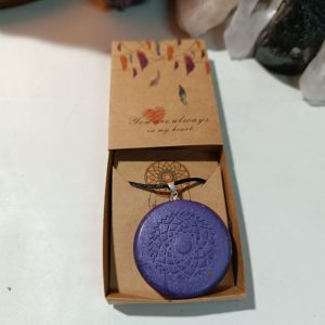 Orgonita Auténtica / Electronite Colgante o llavero Chakra Corona formato Semicirculo