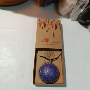 Orgonita Auténtica / Electronite Colgante o llavero Chakra Corona formato Semiesfera