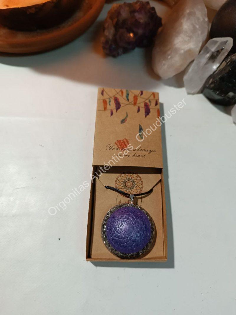 Orgonita Auténtica / Electronite Colgante o llavero Chakra Corona formato Semiesfera - Imagen 5