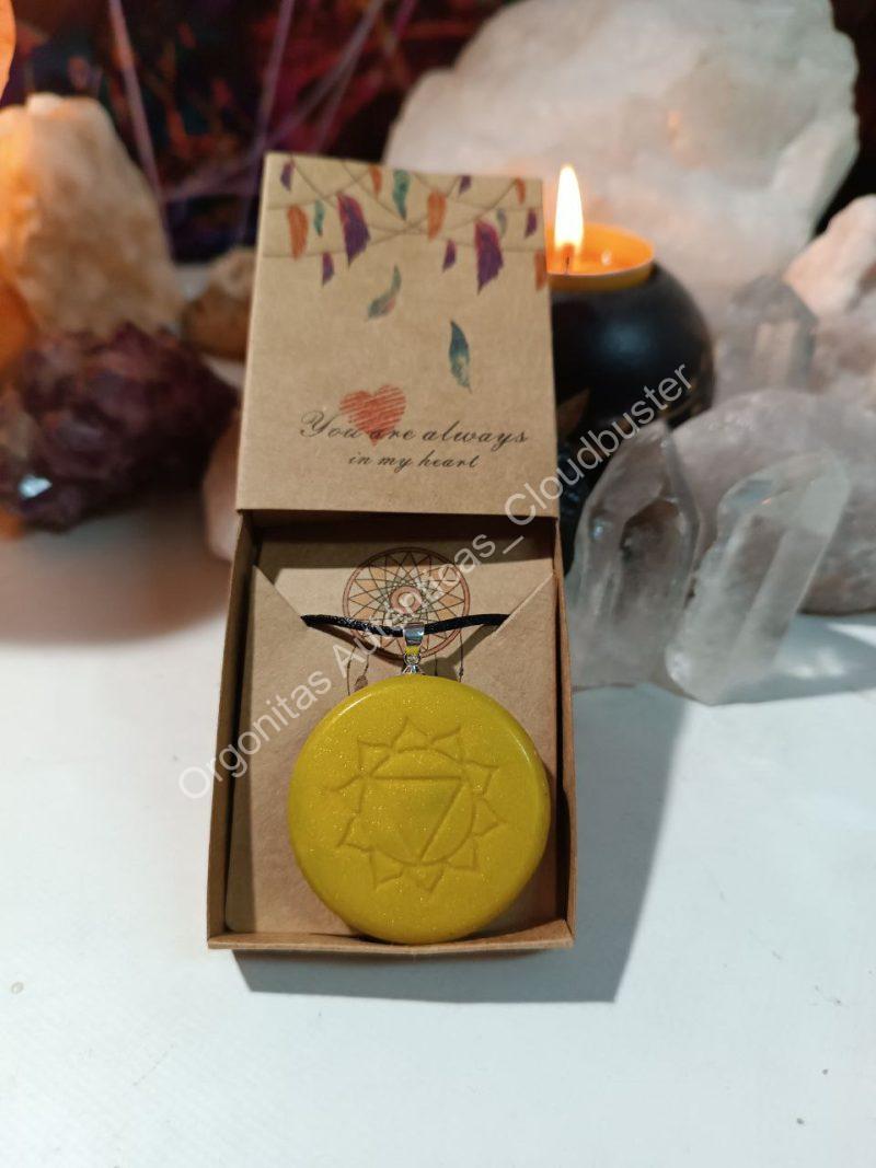 Orgonita Auténtica / Electronite Colgante o llavero Plexo Solar formato Semicírculo - Imagen 6