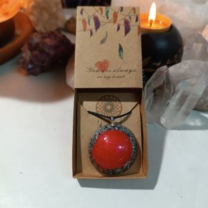 Orgonita Auténtica / Electronite Colgante o llavero Chakra Raíz formato Semiesfera