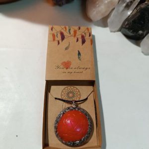 Orgonita Auténtica / Electronite Colgante o llavero Chakra Raíz formato Semiesfera