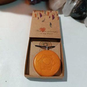 Orgonita Auténtica / Electronite Colgante o llavero Sacro formato Semicírculo