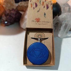 Orgonita Auténtica / Electronite Colgante o llavero Chakra Tercer Ojo formato Semicírculo