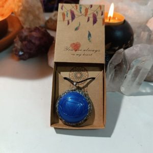 Orgonita Auténtica / Electronite Colgante o llavero Chakra Tercer Ojo formato Semiesfera