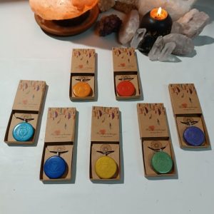 Orgonita Auténtica / Electronite Colgante o llavero Chakra de Garganta formato Semicirculo
