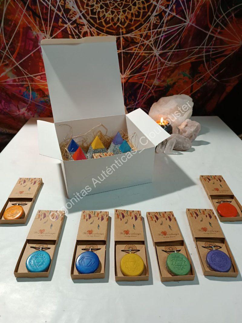 Orgonita Auténtica / Electronite Conjunto Pirámides Chakras - Imagen 4