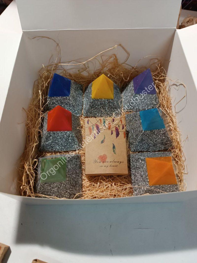 Orgonita Auténtica / Electronite Conjunto Pirámides Chakras