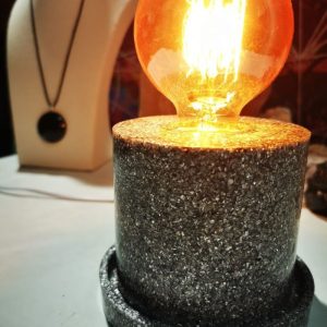 Lámpara formato CILINDRO mesita Orgonita Auténtica / Electronite