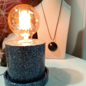 Lámpara formato CILINDRO mesita Orgonita Auténtica / Electronite