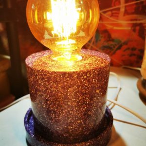 Lámpara formato CILINDRO mesita Orgonita Auténtica / Electronite