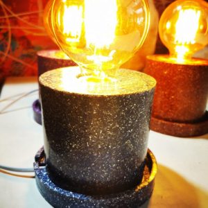 Lámpara formato CILINDRO mesita Orgonita Auténtica / Electronite