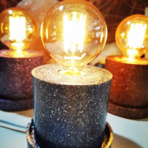 Lámpara formato CILINDRO mesita Orgonita Auténtica / Electronite