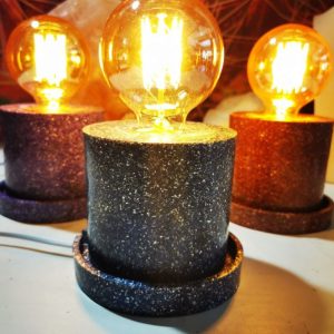 Lámpara formato CILINDRO mesita Orgonita Auténtica / Electronite