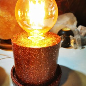 Lámpara formato CILINDRO mesita Orgonita Auténtica / Electronite