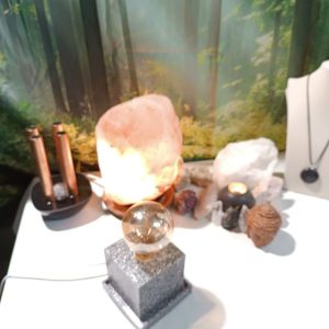 Lámpara mesita CUADRADA Orgonita Auténtica / Electronite