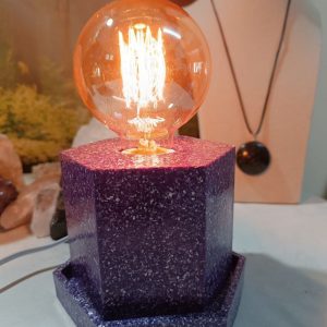 Lámpara mesita formato HEXAGONAL Orgonita Auténtica / Electronite