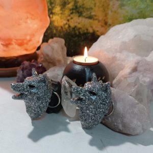 Orgonita Auténtica / Electronite Llavero Cabeza Lobo